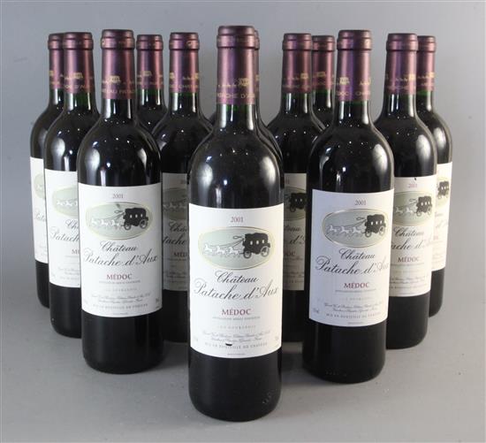 Thirteen bottles of Chateau Patache dAux, Medoc, 2001